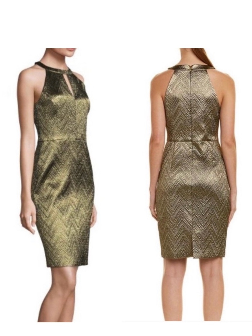 Trina Turk Mackie Metallic Jacquard Dress